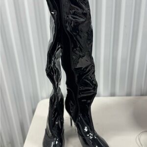 Black Patent Leather Women's Boots